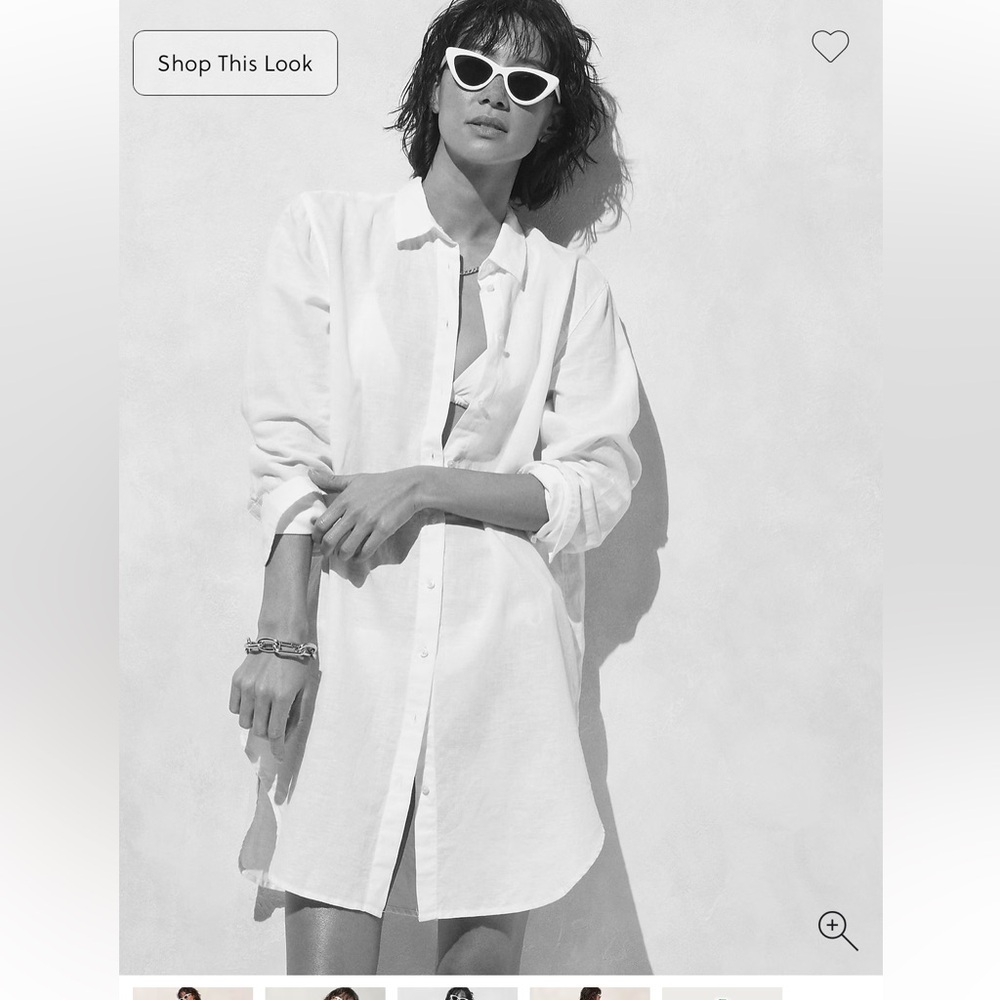 J. Crew White Longline Women's Swim Coverup Shirt